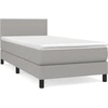 Image de vidaXL Lit boxspring avec matelas gris clair 80x200 cm Tissu