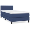 Image de vidaXL Lit boxspring avec matelas bleu 90x190 cm Tissu