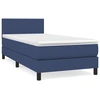 Image de vidaXL Lit boxspring avec matelas bleu 100x200 cm Tissu