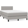 Image de vidaXL Lit boxspring avec matelas gris clair 120x200 cm Tissu
