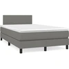 Image de vidaXL Lit boxspring avec matelas gris foncé 120x200 cm Tissu