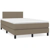 Image de vidaXL Lit Boxspring avec matelas Taupe 120x200 cm Tissu
