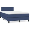 Image de vidaXL Lit boxspring avec matelas bleu 120x200 cm Tissu