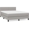 Image de vidaXL Lit boxspring avec matelas gris clair 140x190 cm Tissu