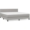 Image de vidaXL Lit boxspring avec matelas gris clair 160x200 cm Tissu