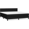 Image de vidaXL Lit boxspring avec matelas noir 160x200 cm Tissu