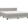 Image de vidaXL Lit boxspring avec matelas gris clair 180x200 cm Tissu