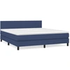 Image de vidaXL Lit boxspring avec matelas bleu 180x200 cm Tissu
