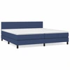 Image de vidaXL Lit boxspring avec matelas bleu 200x200 cm Tissu
