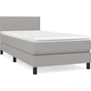 Image de vidaXL Lit boxspring avec matelas gris clair 90x200 cm Tissu