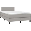 Image de vidaXL Lit boxspring avec matelas gris clair 120x200 cm Tissu