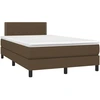 Image de vidaXL Lit boxspring avec matelas brun foncé 120x200 cm Tissu