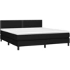 Image de vidaXL Lit boxspring avec matelas noir 160x200 cm Tissu