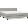 Image de vidaXL Lit boxspring avec matelas gris clair 180x200 cm Tissu