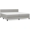 Image de vidaXL Lit boxspring avec matelas gris clair 200x200 cm Tissu