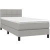 Image de vidaXL Lit boxspring avec matelas gris clair 80x200 cm Tissu