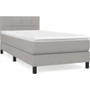 Image de vidaXL Lit boxspring avec matelas gris clair 90x190 cm Tissu