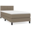 Image de vidaXL Lit boxspring avec matelas Taupe 100x200 cm Tissu