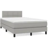 Image de vidaXL Lit boxspring avec matelas gris clair 120x200 cm Tissu