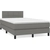 Image de vidaXL Lit boxspring avec matelas gris foncé 120x200 cm Tissu