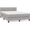 Image de vidaXL Lit boxspring avec matelas gris clair 140x200 cm Tissu