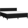 Image de vidaXL Lit boxspring avec matelas noir 160x200 cm Tissu