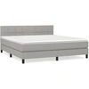 Image de vidaXL Lit boxspring avec matelas gris clair 180x200 cm Tissu