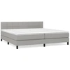 Image de vidaXL Lit boxspring avec matelas gris clair 200x200 cm Tissu