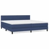 Image de vidaXL Lit boxspring avec matelas bleu 200x200 cm Tissu