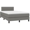 Image de vidaXL Lit boxspring avec matelas gris foncé 120x200 cm Tissu