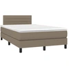 Image de vidaXL Lit Boxspring avec matelas Taupe 120x200 cm Tissu