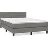 Image de vidaXL Lit boxspring avec matelas gris foncé 140x190 cm Tissu
