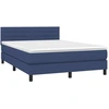 Image de vidaXL Lit boxspring avec matelas bleu 140x190 cm Tissu
