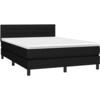 Image de vidaXL Lit boxspring avec matelas noir 140x200 cm Tissu