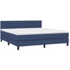 Image de vidaXL Lit boxspring avec matelas bleu 160x200 cm Tissu