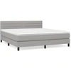 Image de vidaXL Lit boxspring avec matelas gris clair 180x200 cm Tissu