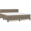 Image de vidaXL Lit boxspring avec matelas Taupe 180x200 cm Tissu