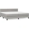 Image de vidaXL Lit boxspring avec matelas gris clair 200x200 cm Tissu