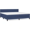 Image de vidaXL Lit boxspring avec matelas bleu 200x200 cm Tissu