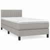 Image de vidaXL Lit boxspring avec matelas gris clair 100x200 cm Tissu