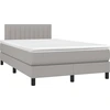 Image de vidaXL Lit boxspring avec matelas gris clair 120x200 cm Tissu