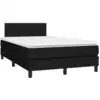 Image de vidaXL Lit boxspring avec matelas noir 120x200 cm Tissu