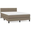Image de vidaXL Lit boxspring avec matelas Taupe 140x190 cm Tissu
