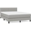 Image de vidaXL Lit boxspring avec matelas gris clair 140x200 cm Tissu
