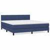 Image de vidaXL Lit boxspring avec matelas bleu 160x200 cm Tissu