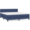 Image de vidaXL Lit boxspring avec matelas bleu 180x200 cm Tissu