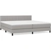 Image de vidaXL Lit boxspring avec matelas gris clair 200x200 cm Tissu