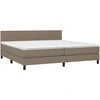 Image de vidaXL Lit boxspring avec matelas Taupe 200x200 cm Tissu
