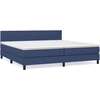 Image de vidaXL Lit boxspring avec matelas bleu 200x200 cm Tissu