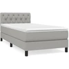 Image de vidaXL Lit boxspring avec matelas gris clair 80x200 cm Tissu